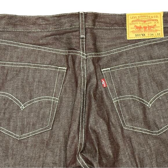 Levi’s 501 Straight Fit Burgundy Denim Jeans in a Mens 34 x 32 100% Cotton - Picture 3 of 7